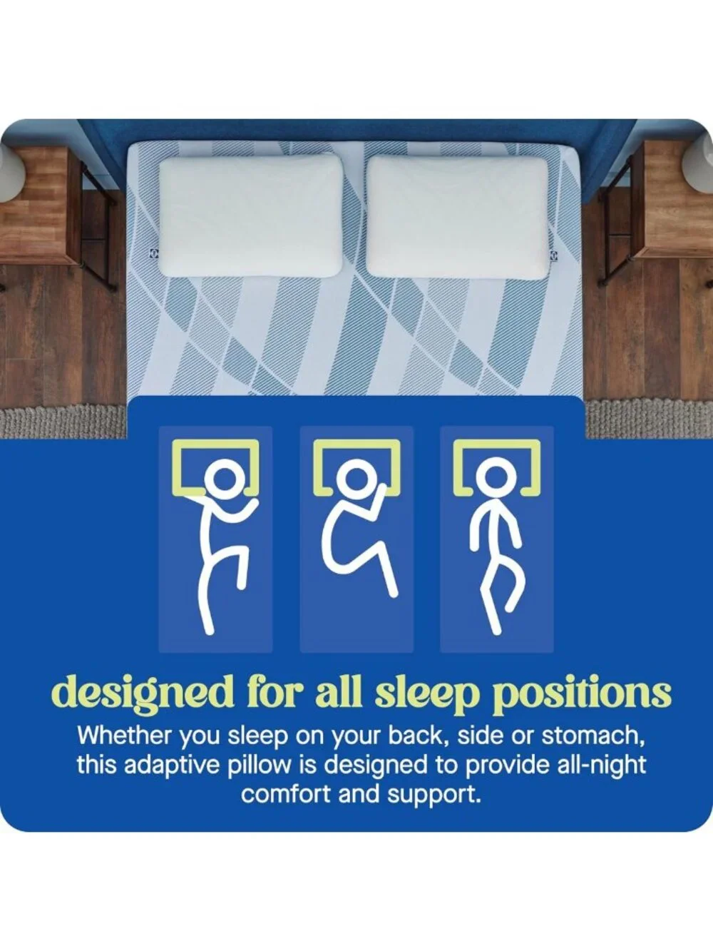 Queen Size Memory Foam Cooling Pillows with Washable Covers - 2 Pack, Soft